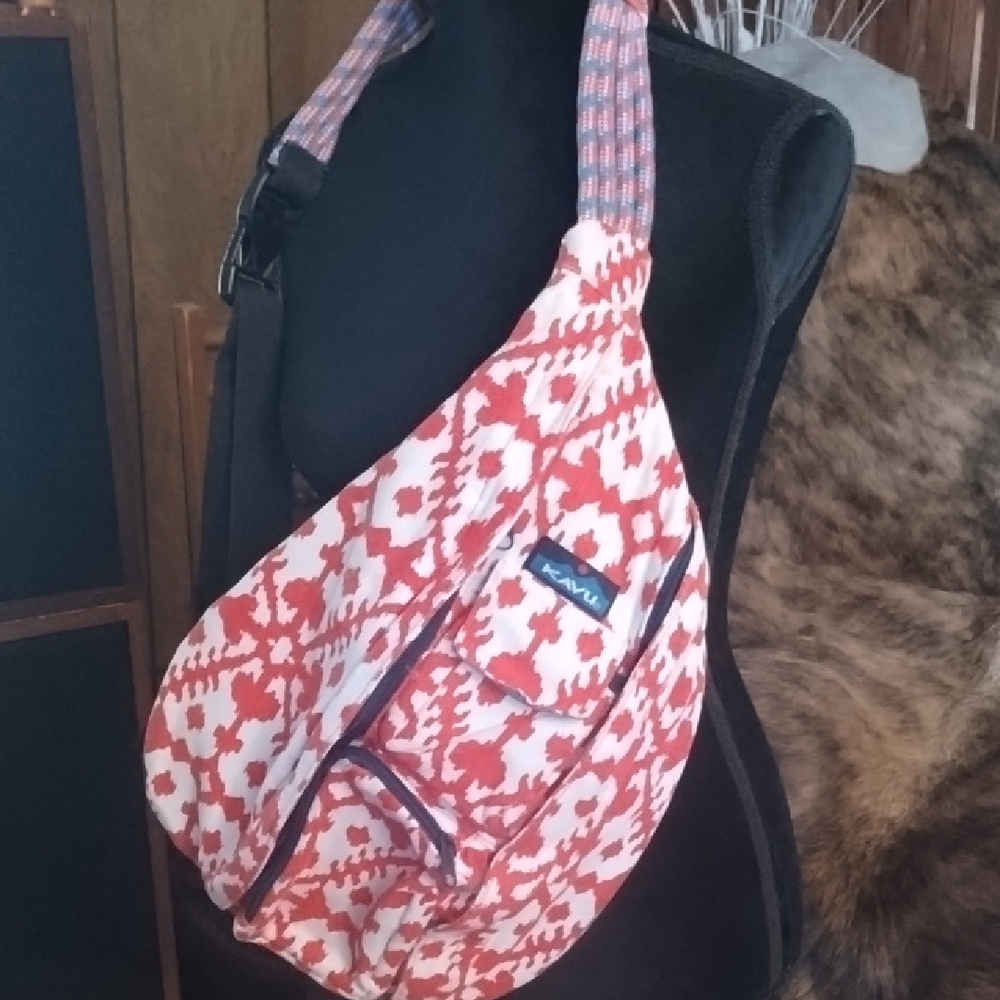 KAVU Red and White Sling Bag